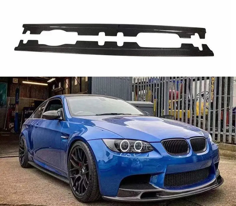 E Style Carbon Fiber Side Skirts Bumper Lip for 3 Series